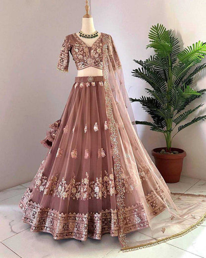 Faux Georgette Kesh125 3074 Lehengas  Traditional Embroidered Lehengas