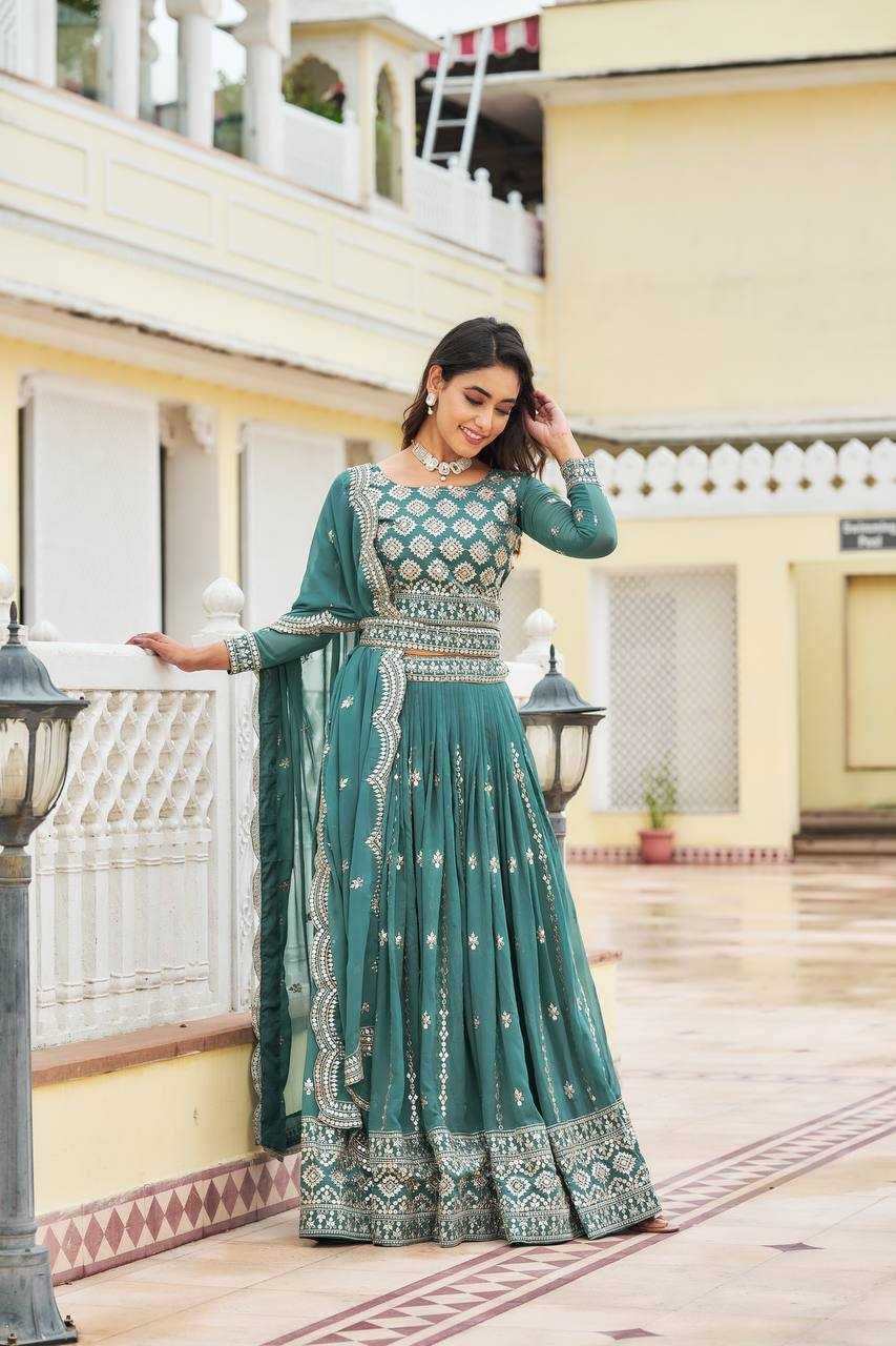 Faux Georgette Kesh127 026 Lehengas  Fancy Traditional Embroidered Lehengas