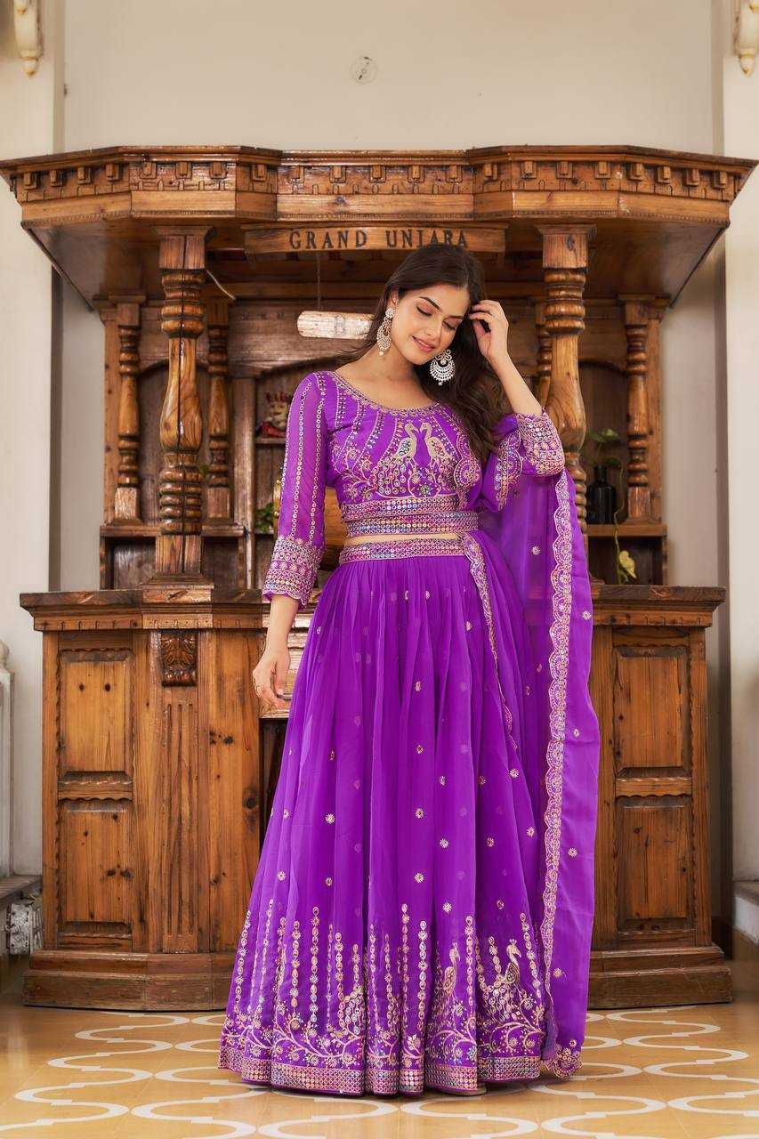 Faux Georgette Kesh127 027 Lehengas  Traditional Embroidered Lehengas