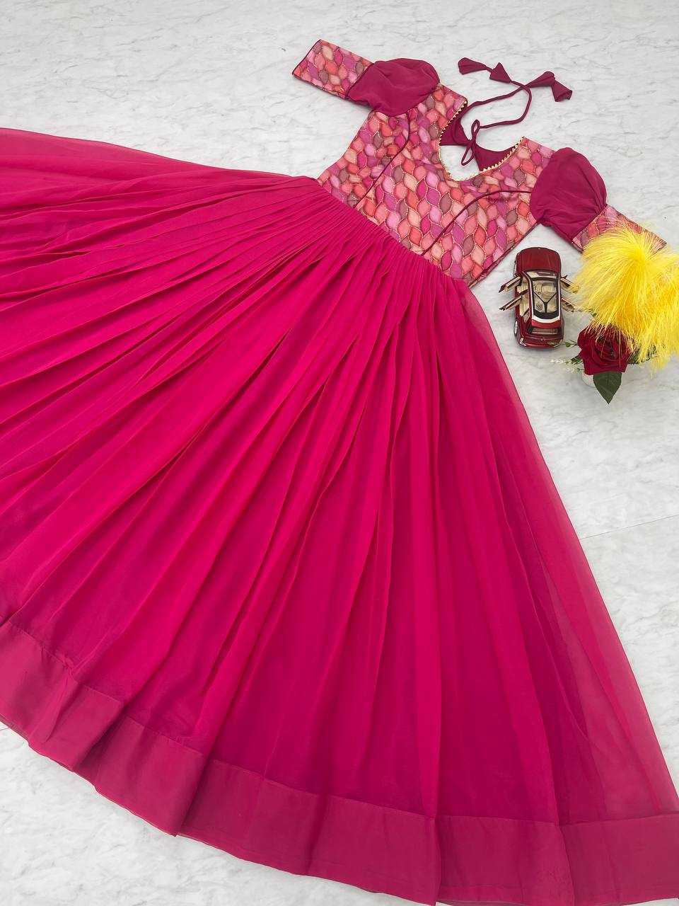 Faux Georgette Kesh127 030 Gowns  Printed Anarkali Long Georgette Gowns