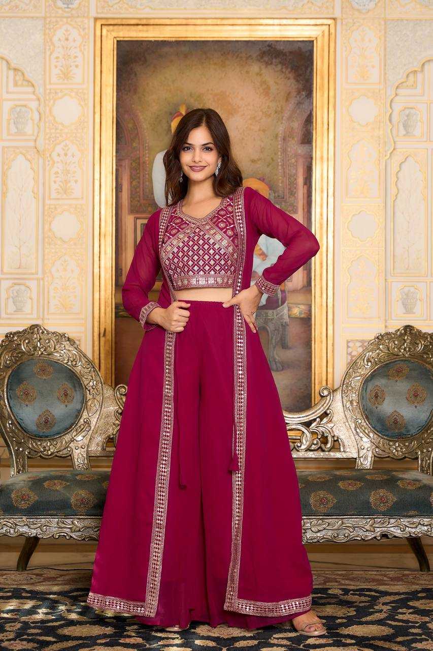 Faux Georgette Kesh127 036 Suits & Dresses  Indo Western Dresses Embroidery Georgette Suits