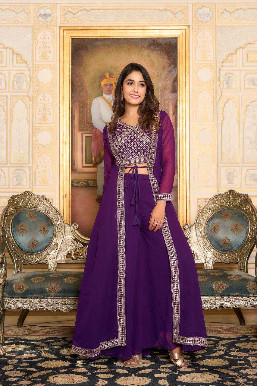 Faux Georgette Kesh127 036 Suits & Dresses  Indo Western Dresses Embroidery Georgette Suits