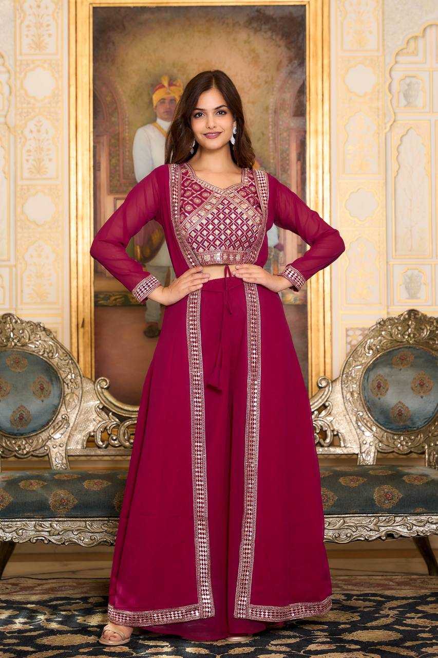 Faux Georgette Kesh127 036 Suits & Dresses  Indo Western Dresses Embroidery Georgette Suits