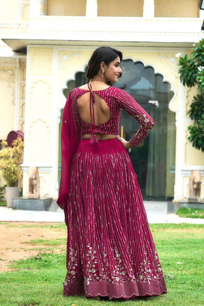 Faux Georgette Kesh127 051 Lehengas  Fancy Traditional Embroidered Lehengas