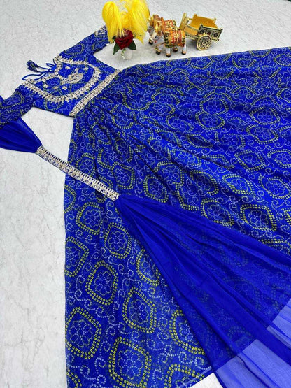 Faux Georgette Kesh127 59 Gowns  Embroidery Anarkali Long Georgette Full Sleeve Gowns