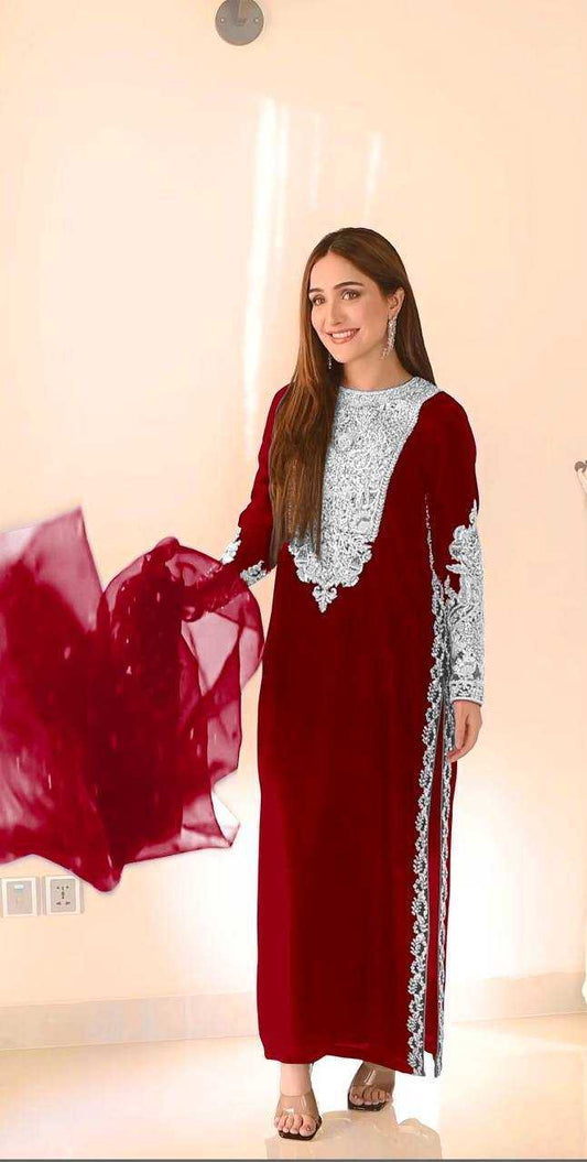 Faux Georgette Kesh129 401 Suits & Dresses  Pakistani Georgette Ladies Silk Ladies Party Wear Suits