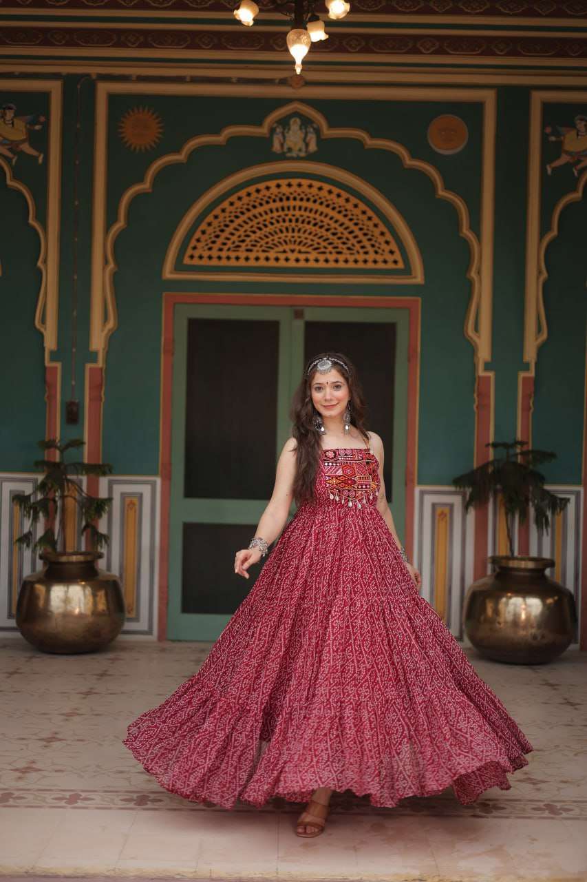 Faux Georgette Kesh133 1119 Gowns  Printed Georgette Anarkali Navratri Gowns