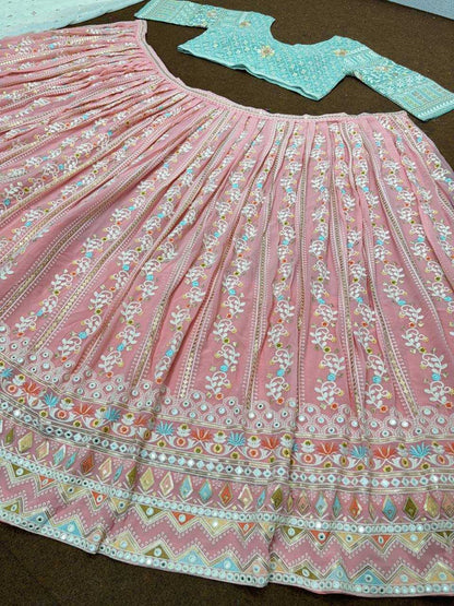 Faux Georgette Kesh138 1008 Lehengas  Traditional Embroidered Lehengas