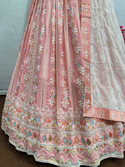 Faux Georgette Kesh138 1008 Lehengas  Traditional Embroidered Lehengas