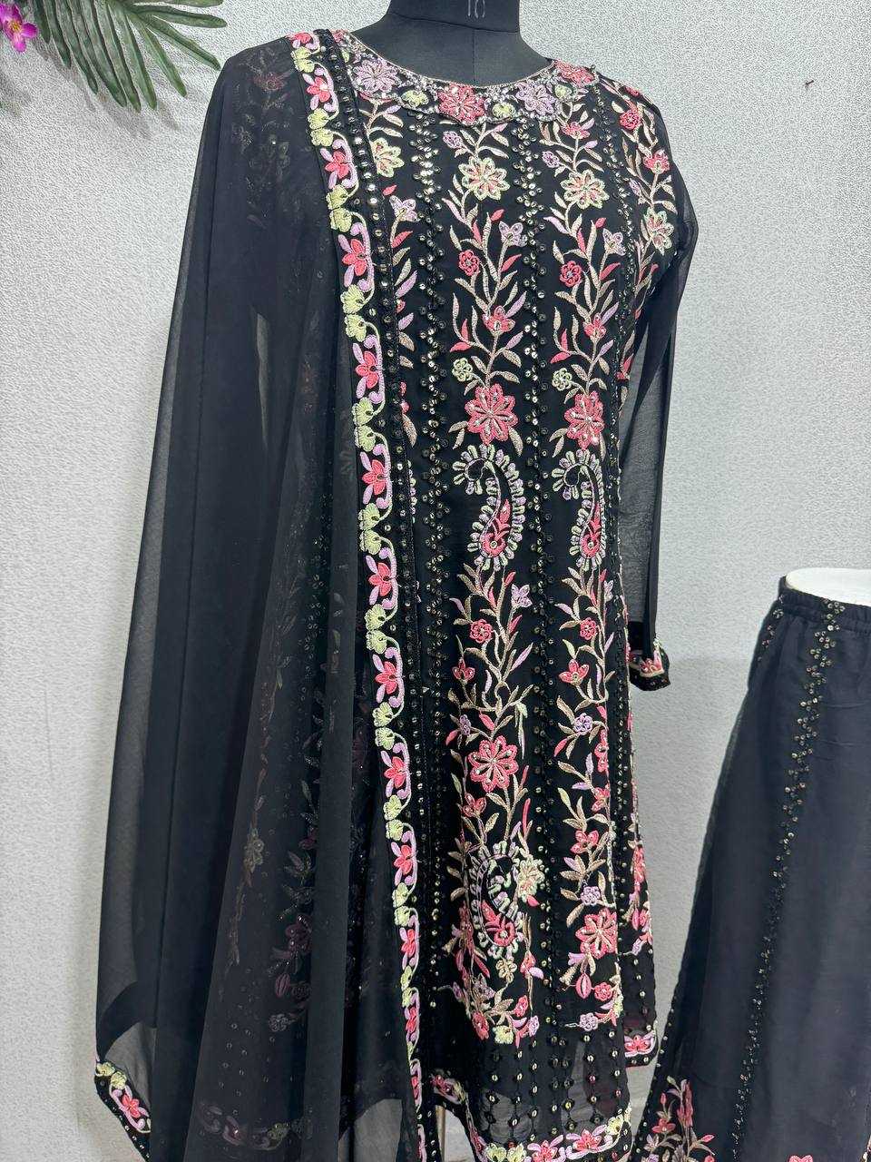 Faux Georgette Kesh138 1010 Suits & Dresses  Embroidery Palazzo Georgette Party Wear Suits