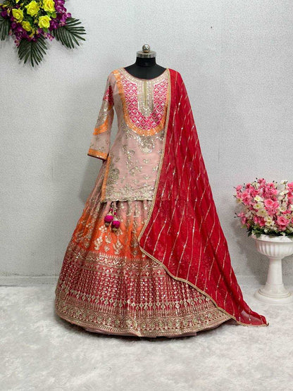 Faux Georgette Kesh138 1011 Lehengas  Fancy Embroidered Traditional Lehengas