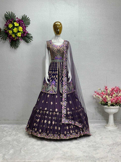 Faux Georgette Kesh138 1017 Lehngas  Traditional Embroidered Lehengas