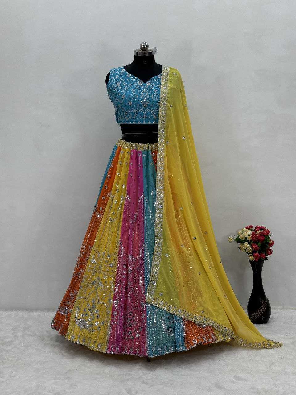 Faux Georgette Kesh138 1022 Lehengas   Fancy Embroidered Traditional Lehengas