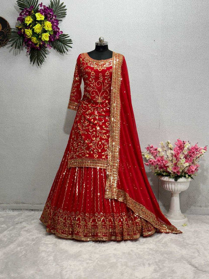 Faux Georgette Kesh139 1633 Lehengas  Traditional Wedding Embroidered Lehengas