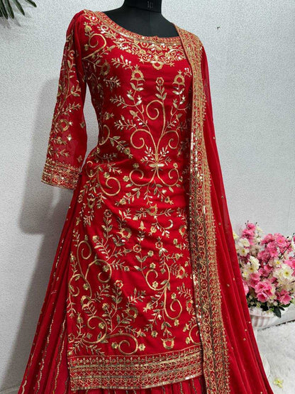 Faux Georgette Kesh139 1633 Lehengas  Traditional Wedding Embroidered Lehengas