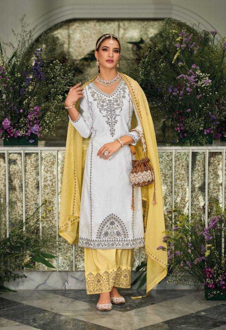 Faux Georgette Kesh139 1635 Suits & Dresses  Ladies Embroidered Palazzo Georgette Suits