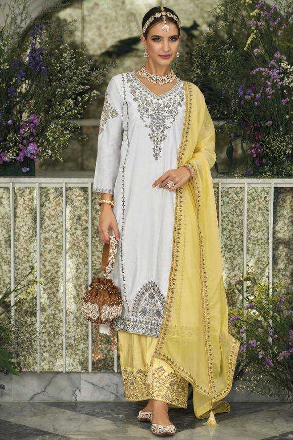 Faux Georgette Kesh139 1635 Suits & Dresses  Ladies Embroidered Palazzo Georgette Suits