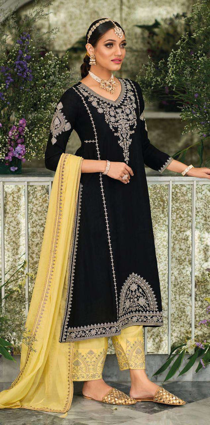 Faux Georgette Kesh139 1635 Suits & Dresses  Ladies Embroidered Palazzo Georgette Suits