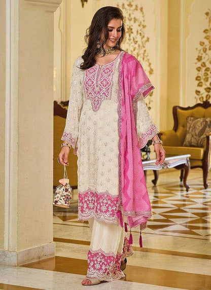 Faux Georgette Kesh139 1637 Suits & Dresses  Embroidered Palazzo Georgette Party Wear Wedding Suits