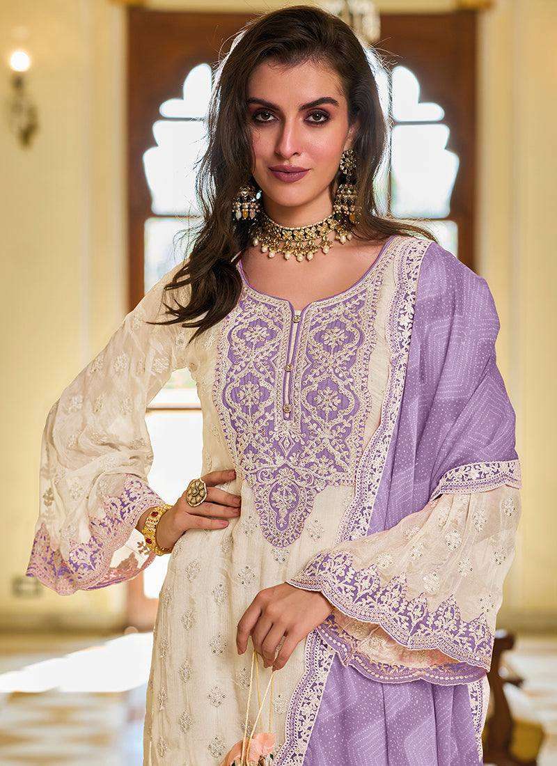 Faux Georgette Kesh139 1637 Suits & Dresses  Embroidered Palazzo Georgette Party Wear Wedding Suits