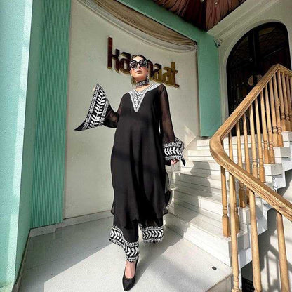 Faux Georgette Kesh140 147 Suits & Dresses Islamic Clothing  Pakistani Palazzo Georgette Suits