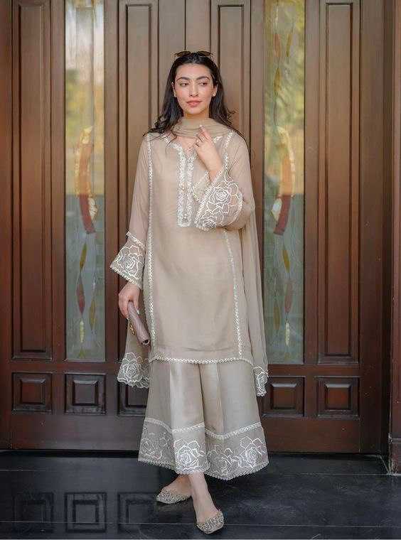 Faux Georgette Kesh140 168 Suits & Dresses Islamic Clothing  Pakistani Palazzo Georgette Ladies Silk Suits