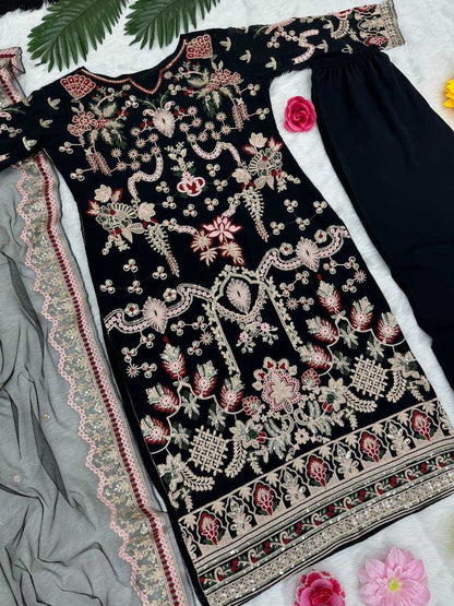 Faux Georgette Kesh140 169 Suits & Dresses Islamic Clothing  Pakistani Embroidered Georgette Wedding  Suits