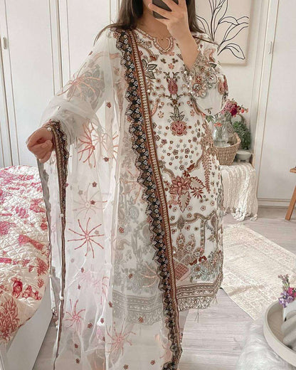 Faux Georgette Kesh140 169 Suits & Dresses Islamic Clothing  Pakistani Embroidered Georgette Wedding  Suits