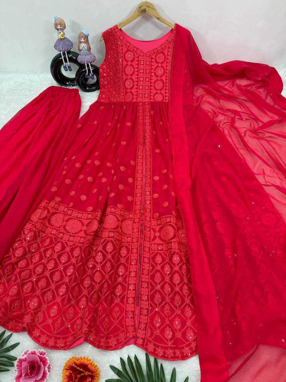 Faux Georgette Kesh140 173 Gowns  Anarkali Long Georgette Gowns