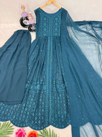 Faux Georgette Kesh140 173 Gowns  Anarkali Long Georgette Gowns