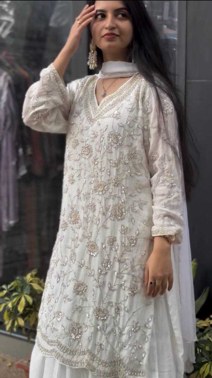 Faux Georgette Kesh140 176 Suits & Dresses Islamic Clothing  Pakistani Embroidered Palazzo Georgette Suits