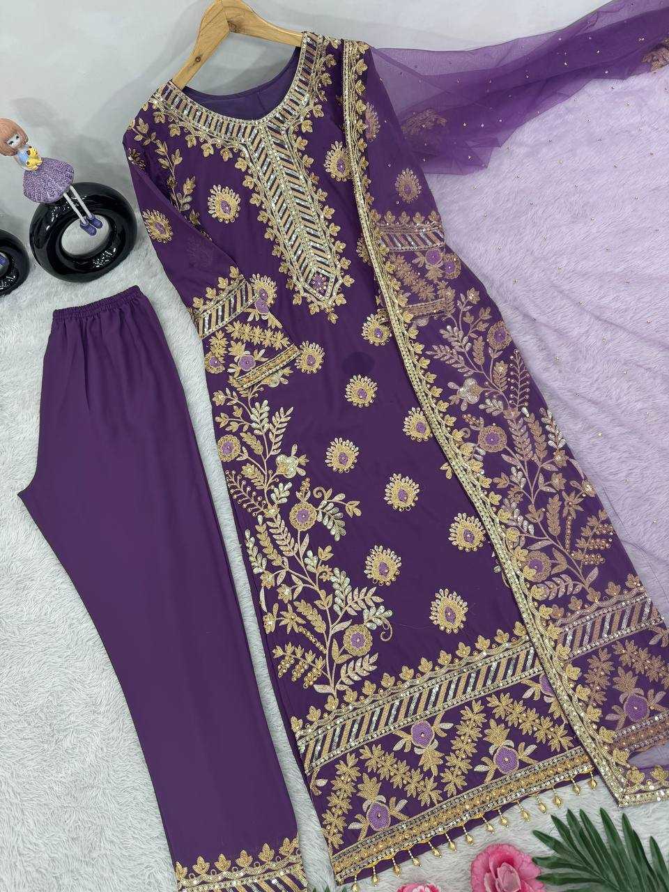 Faux Georgette Kesh140 181 Suits & Dresses Islamic Clothing  Ladies Pakistani Embroidered Georgette Suits