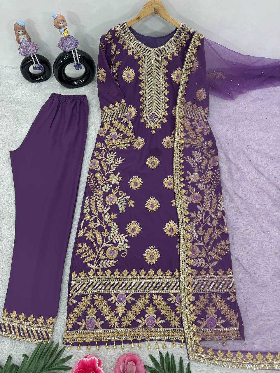 Faux Georgette Kesh140 181 Suits & Dresses Islamic Clothing  Ladies Pakistani Embroidered Georgette Suits