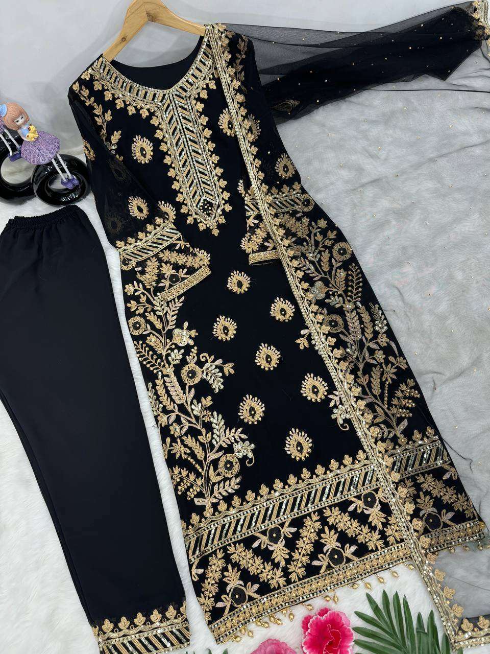 Faux Georgette Kesh140 181 Suits & Dresses Islamic Clothing  Ladies Pakistani Embroidered Georgette Suits