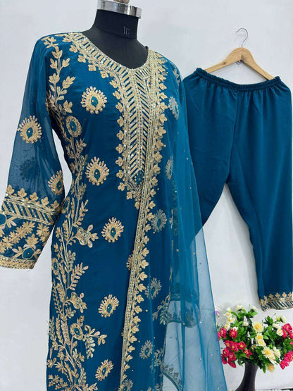 Faux Georgette Kesh140 181 Suits & Dresses Islamic Clothing  Ladies Pakistani Embroidered Georgette Suits