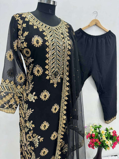 Faux Georgette Kesh140 181 Suits & Dresses Islamic Clothing  Ladies Pakistani Embroidered Georgette Suits