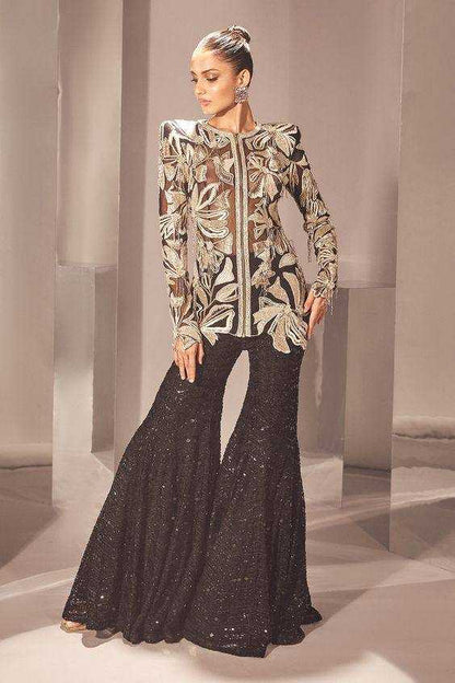 Faux Georgette Kesh140 183 Suits & Dresses  Embroidered Georgette Palazzo Party Wear Suits