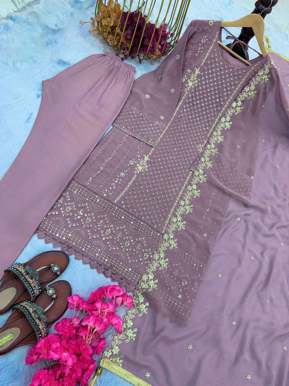 Faux Georgette Kesh141 1059 Suits & Dresses Islamic Clothing  Embroidery Pakistani Georgette Ladies Suits