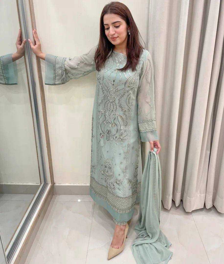 Faux Georgette Kesh141 154 Suits & Dresses Islamic Clothing  Ladies Pakistani Georgette Suits