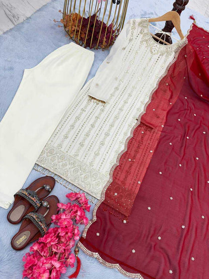 Faux Georgette Kesh141 170 Suits & Dresses Islamic Clothing  Embroidered Pakistani Georgette Ladies Suits