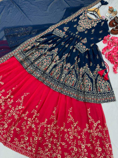 Faux Georgette Kesh141 174 Lehengas  Traditional Embroidered Designer Lehengas