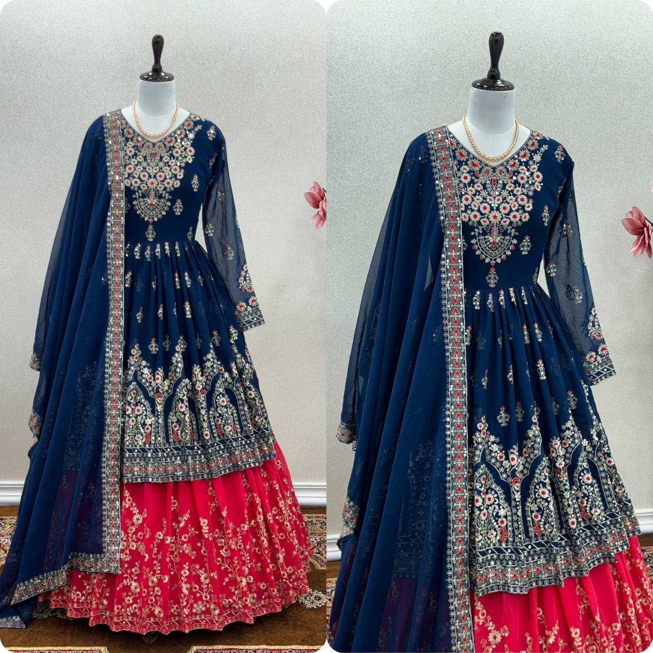 Faux Georgette Kesh141 174 Lehengas  Traditional Embroidered Designer Lehengas