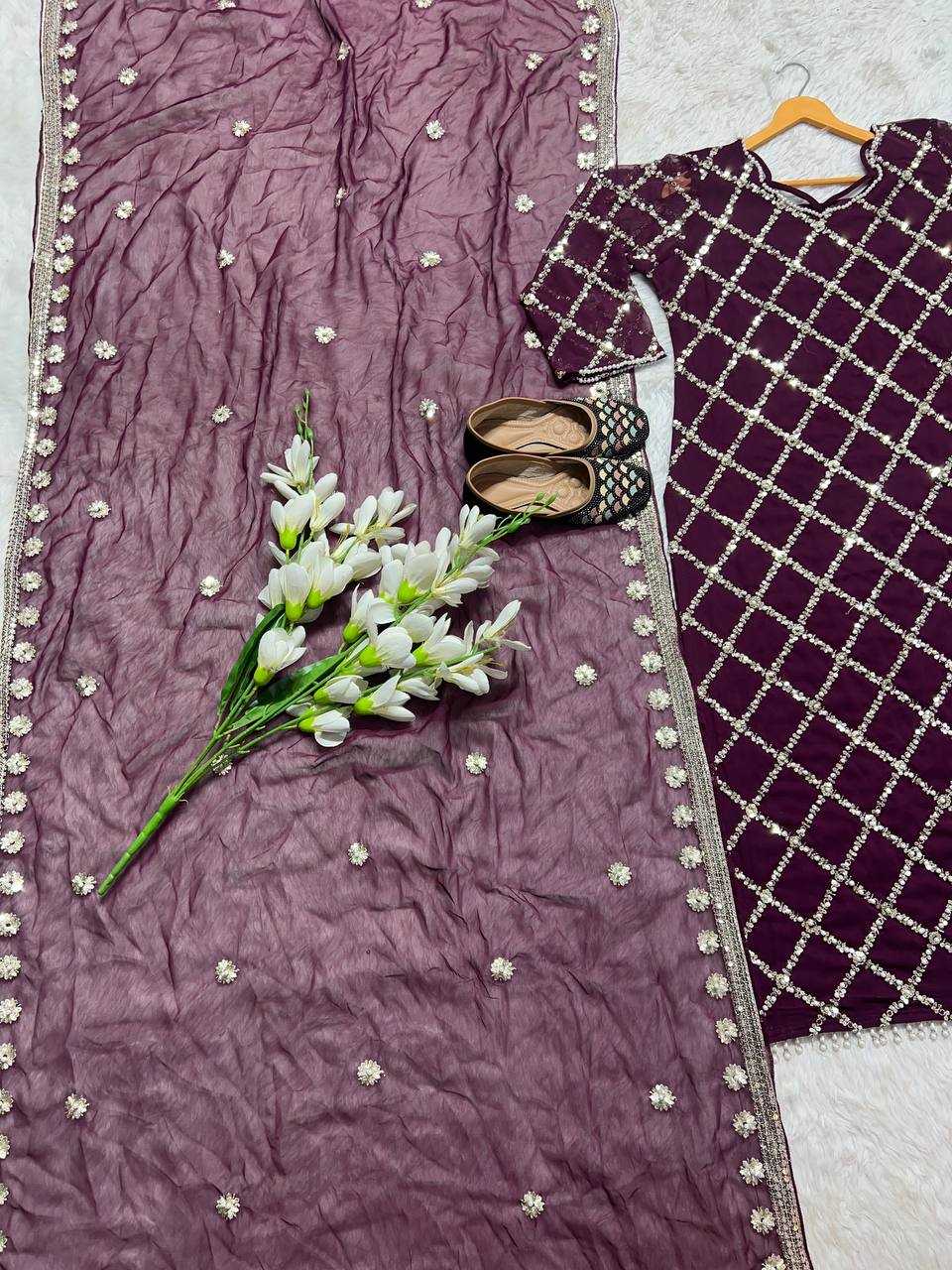 Faux Georgette Kesh143 409 Suits & Dresses Islamic Clothing  Embroidery Pakistani Georgette  Ladies Party Wear Wedding Suits