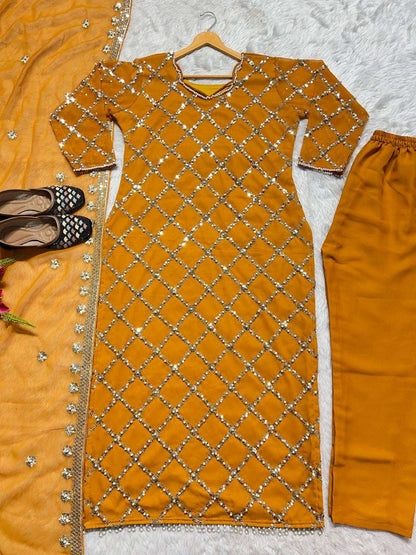 Faux Georgette Kesh143 409 Suits & Dresses Islamic Clothing  Embroidery Pakistani Georgette  Ladies Party Wear Wedding Suits