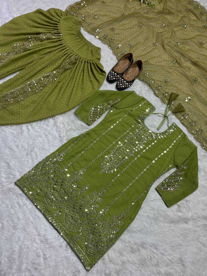 Faux Georgette Kesh144 1148 Suits & Dresses  Embroidery Patiala Ladies Salwar Georgette Dhoti Salwar Punjabi Suits