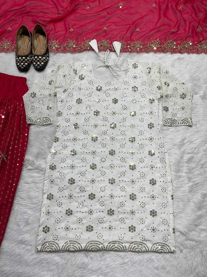 Faux Georgette Kesh144 1151 Suits & Dresses  Embroidery Patiala Ladies Salwar Georgette Ladies Party Wear Dhoti Salwar Punjabi Suits