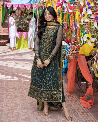 Faux Georgette Kesh144 1224 Suits & Dresses Islamic Clothing  Pakistani Embroidered Georgette Wedding Suits