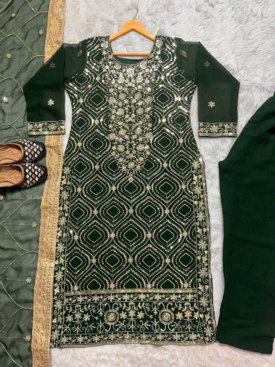 Faux Georgette Kesh144 1224 Suits & Dresses Islamic Clothing  Pakistani Embroidered Georgette Wedding Suits