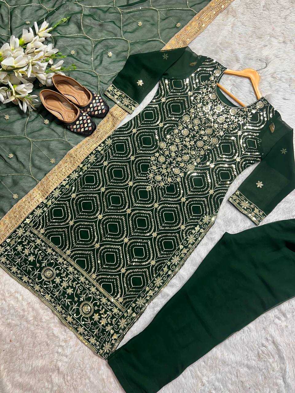 Faux Georgette Kesh144 1224 Suits & Dresses Islamic Clothing  Pakistani Embroidered Georgette Wedding Suits