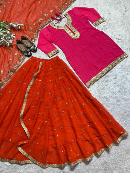 Faux Georgette Kesh145 3013 Suits & Dreeses  Embroidery Ladies Salwar Georgette Dhoti Salwar Punjabi Suits